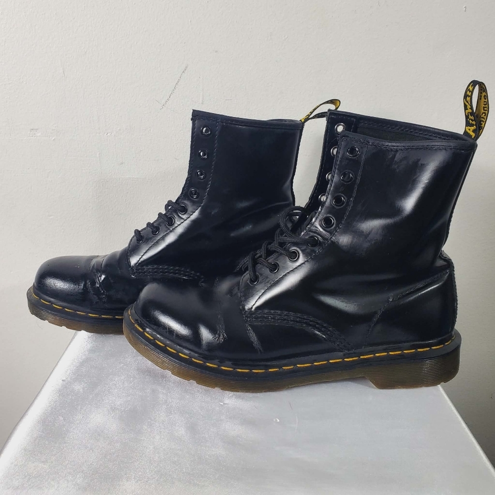 Dr. Martens 1460 Nappa Leather Lace Up Combat Boots Eye Black W10 - Picture 6 of 12